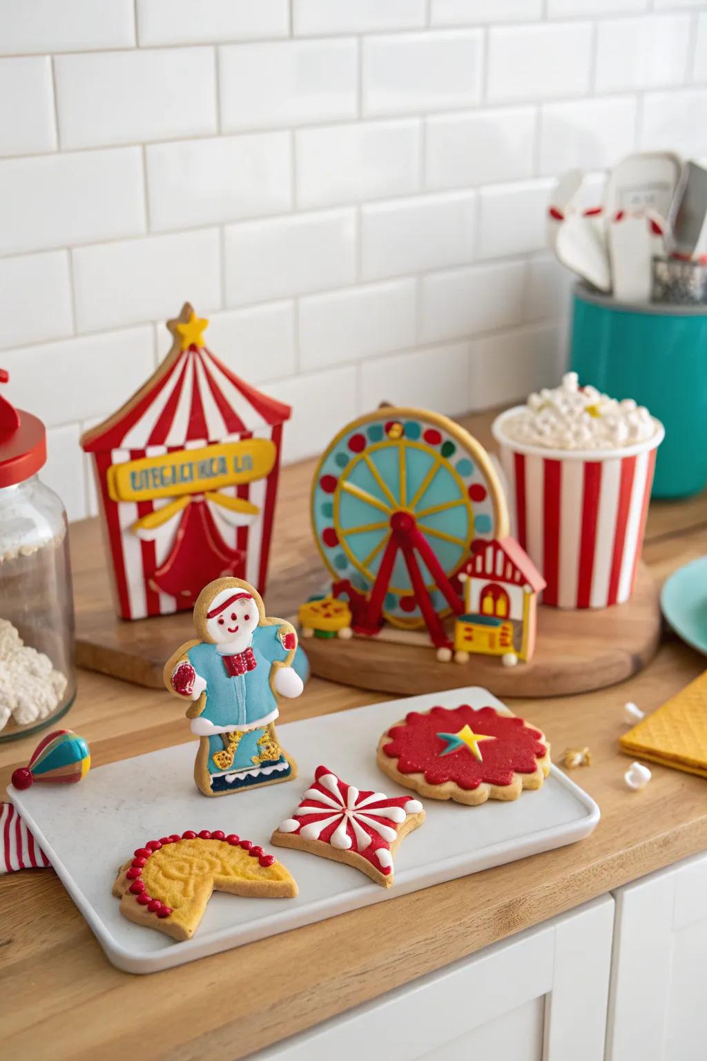 Carnival-themed cookie cutters for sweet baking fun.