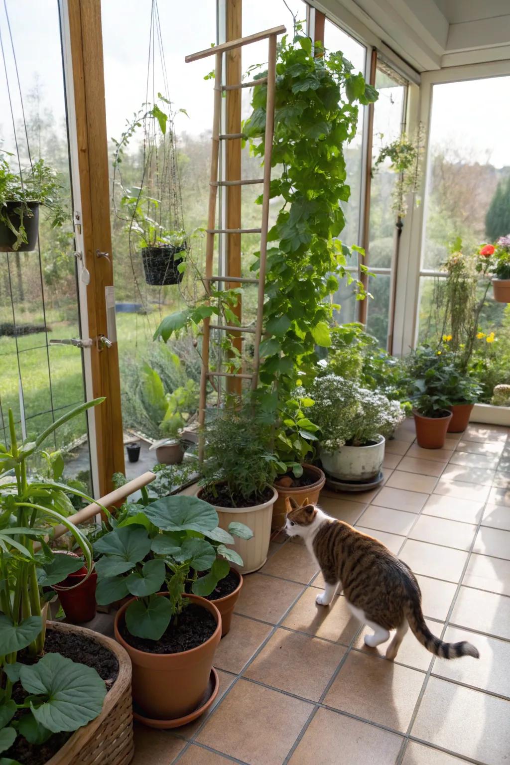 A cat-friendly garden adds natural beauty and interest.