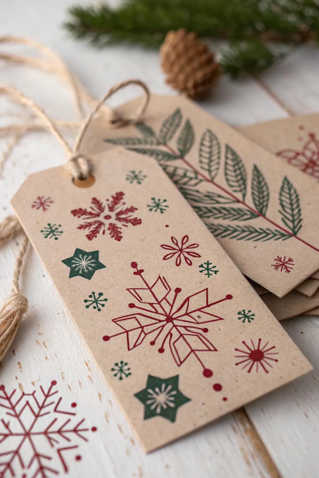 Elevate your holiday gifts with charming, handcrafted tags that blend simplicity and bold design.