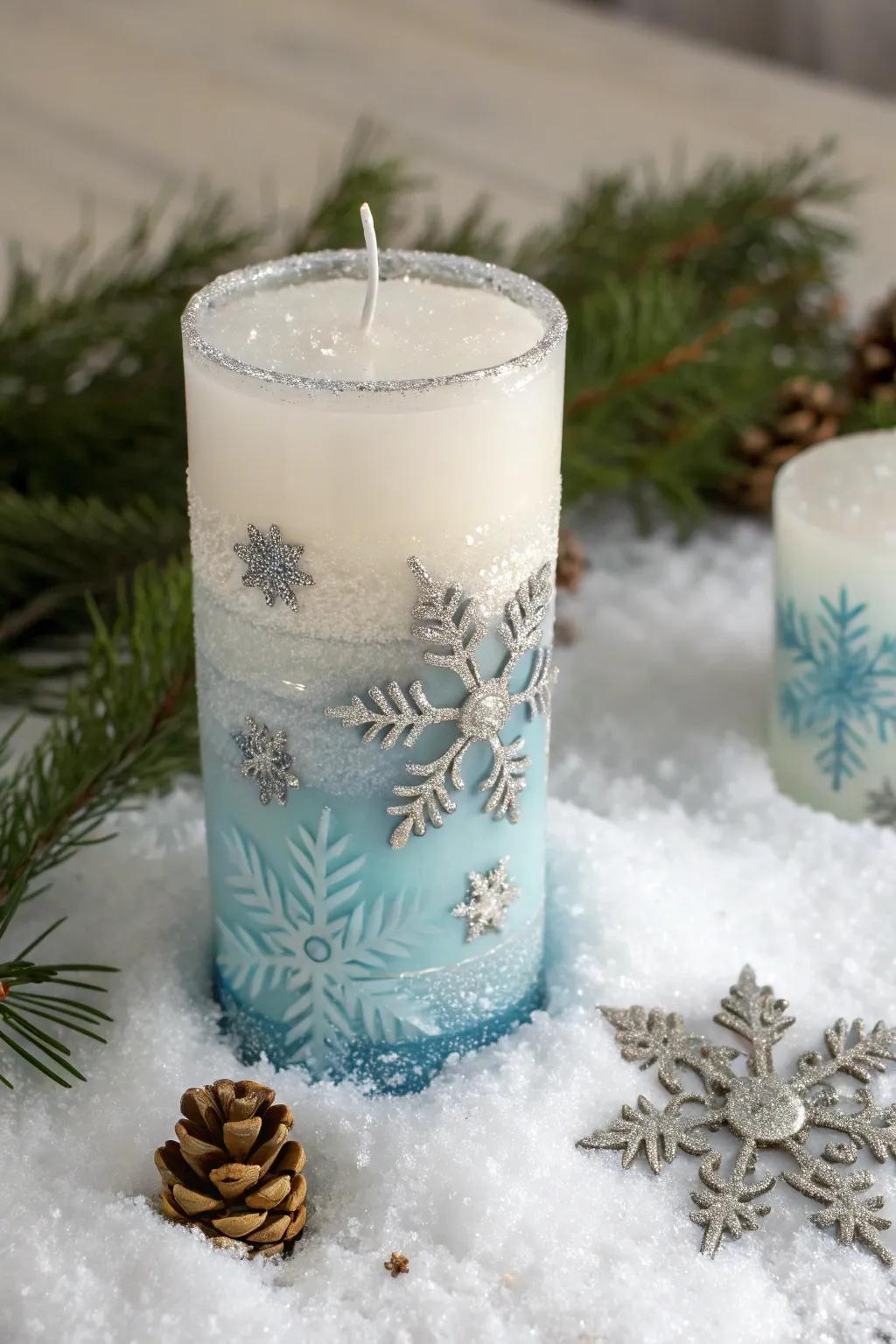 Bring a frosty feel to your table with an icy blue wonder centerpiece.