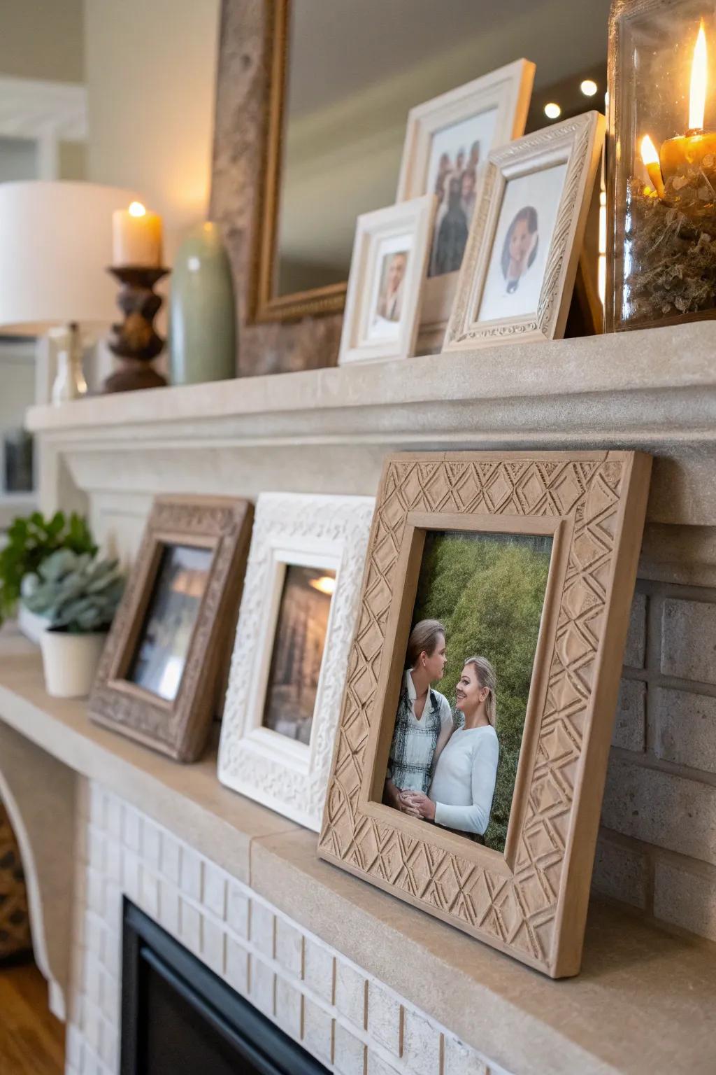 Display your memories with stylish clay photo frames.