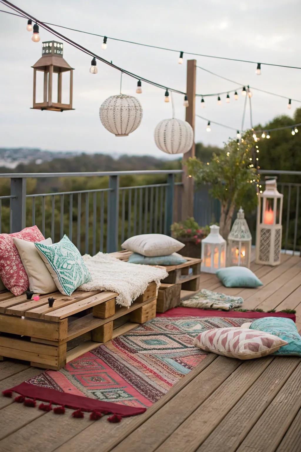 Add personality to your deck with unique decor elements.