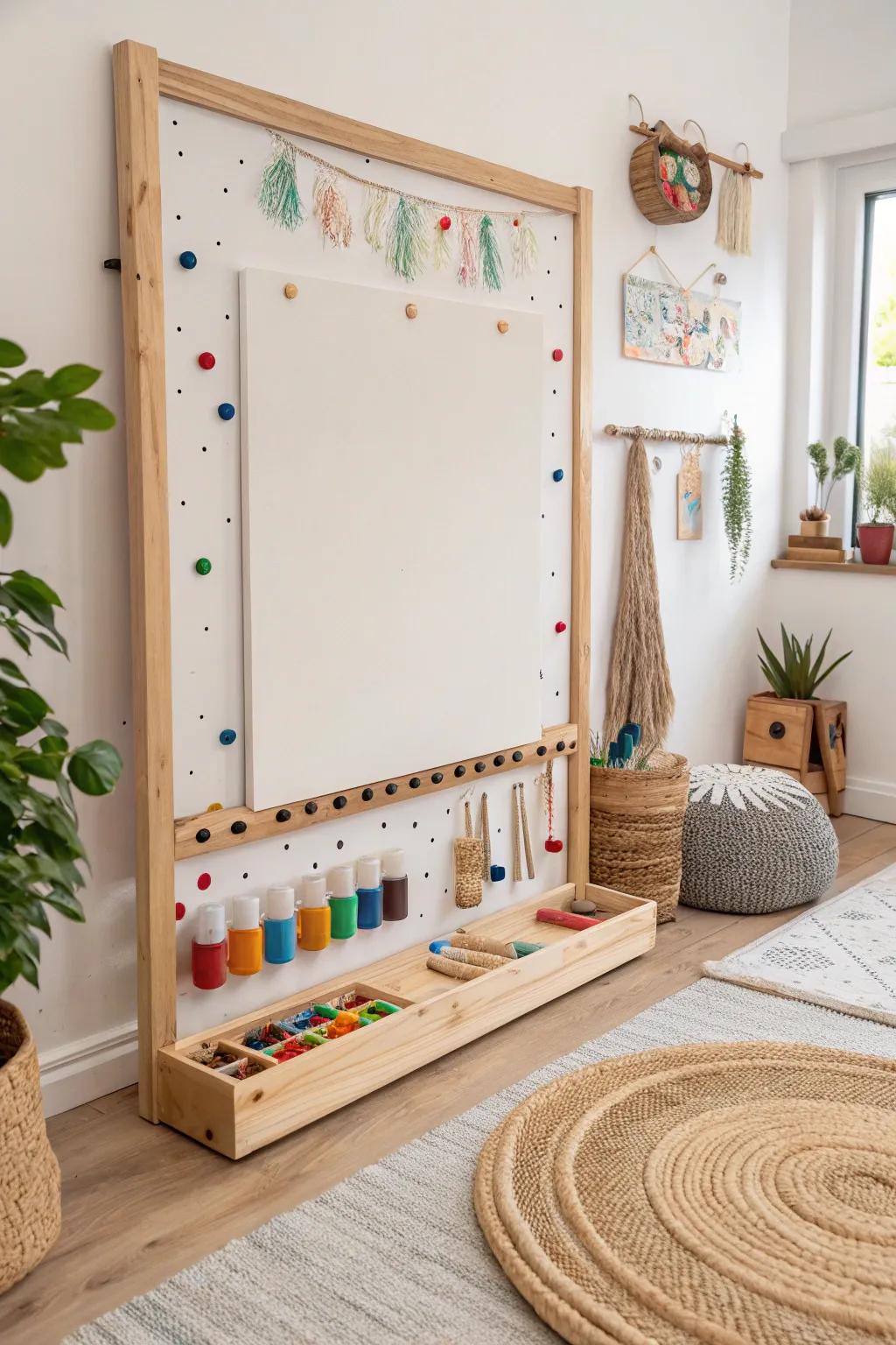 Unleash creativity with an interactive art wall that transforms every doodle into a masterpiece! 🎨✨