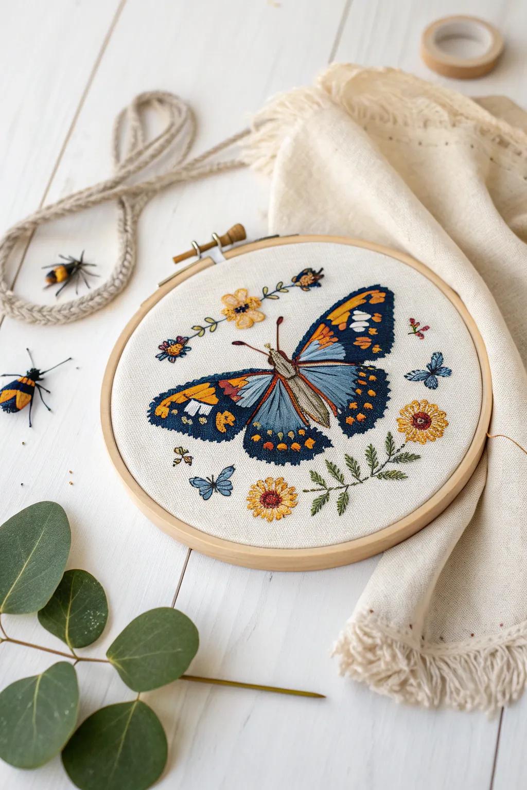 Transform your space with nature-inspired cross stitch art that captures the vibrant beauty of butterflies, birds, and bees. 🦋✨