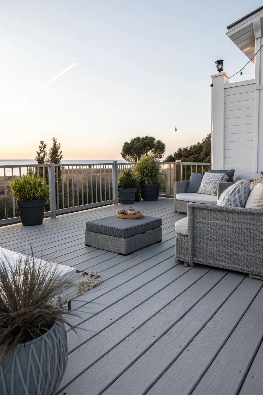 Embrace simplicity with a monochromatic deck design.