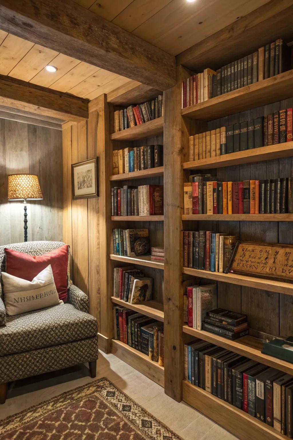 Books can be a vibrant design element in your den.