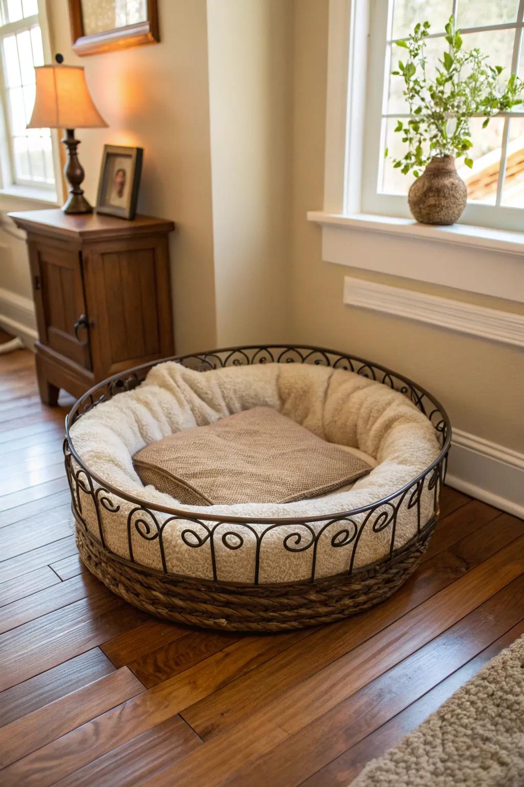 A comfy and cute bed spring pet bed for your furry friend.