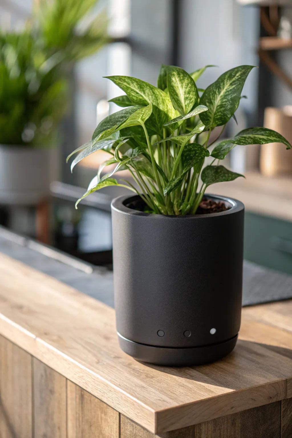 Revolutionize your plant care with this stylish self-watering planter.