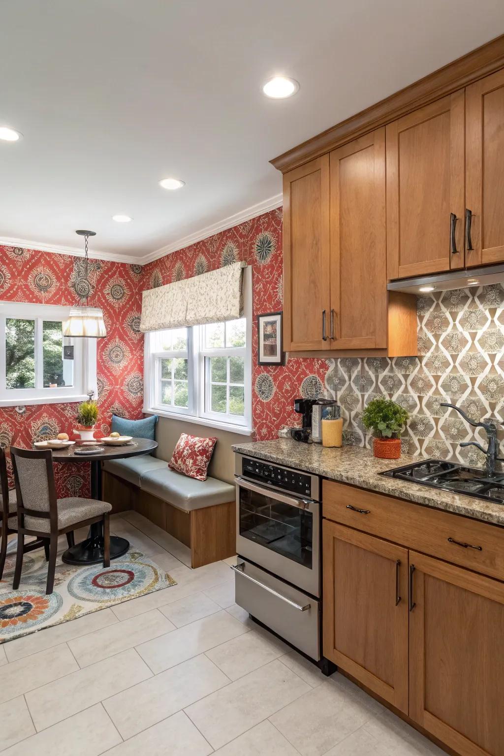 A feature wall adds depth and interest to your kitchen space.