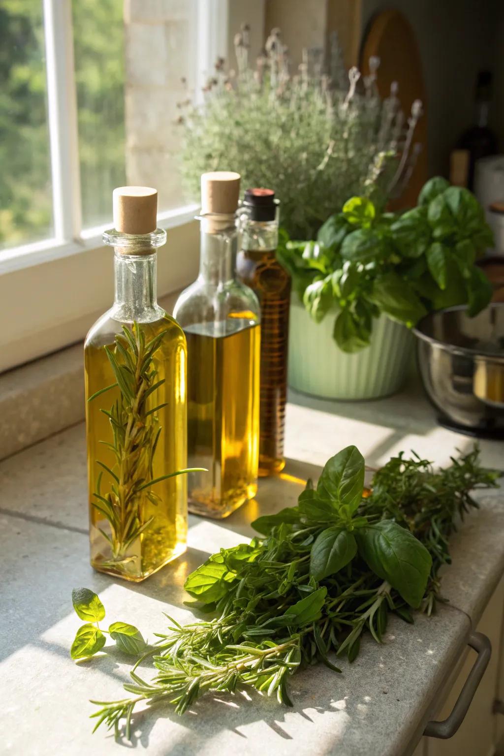 Deliciously fragrant herb-infused oils, perfect for gifting or cooking.