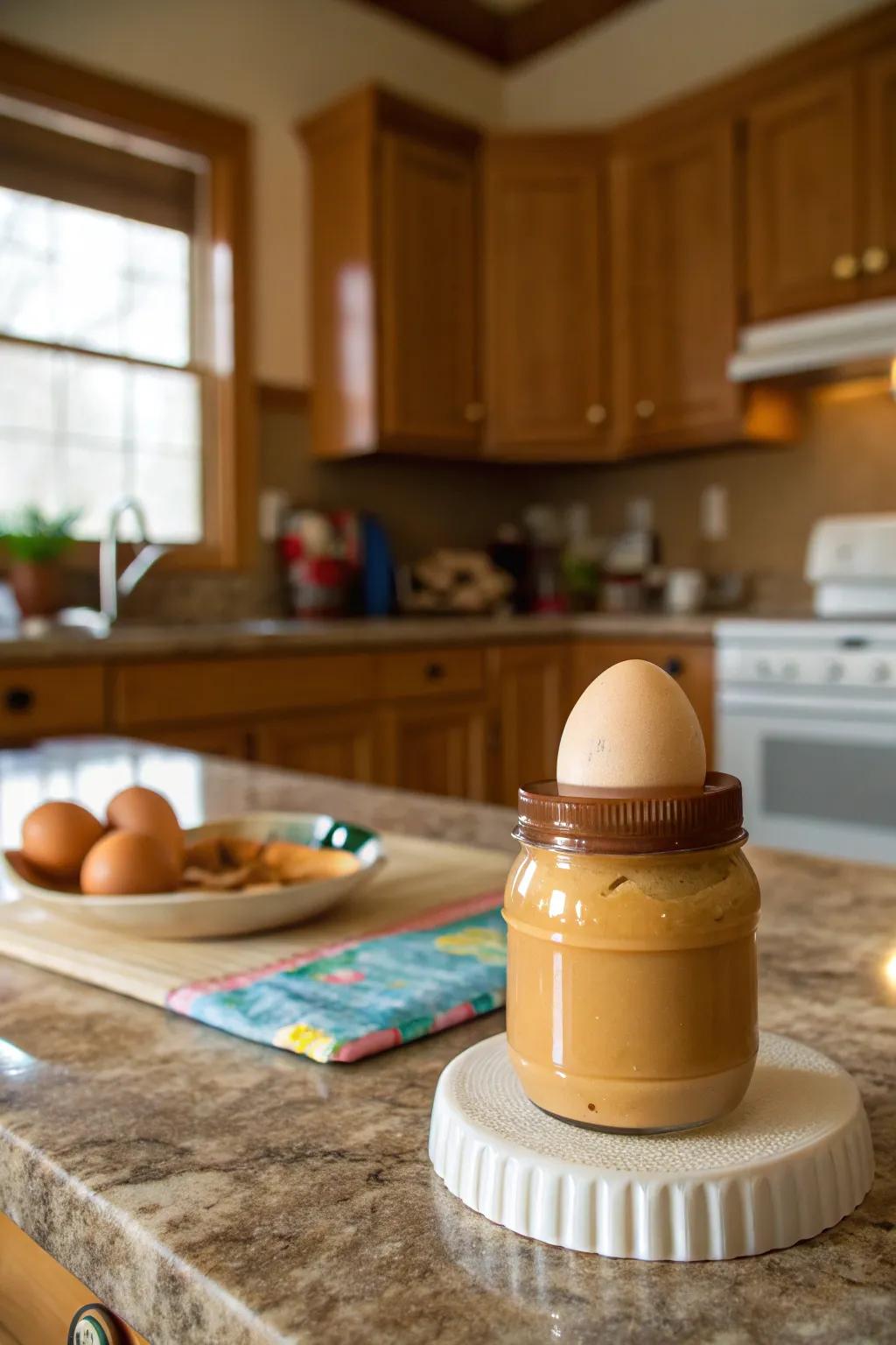 Peanut butter jar providing sweet protection