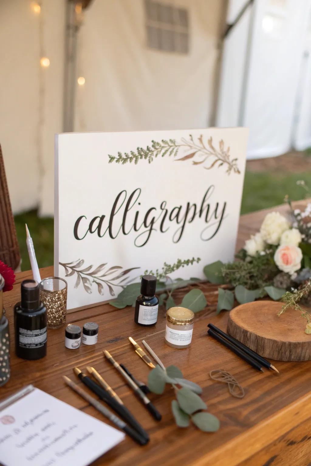 Calligraphy adds a touch of sophistication.