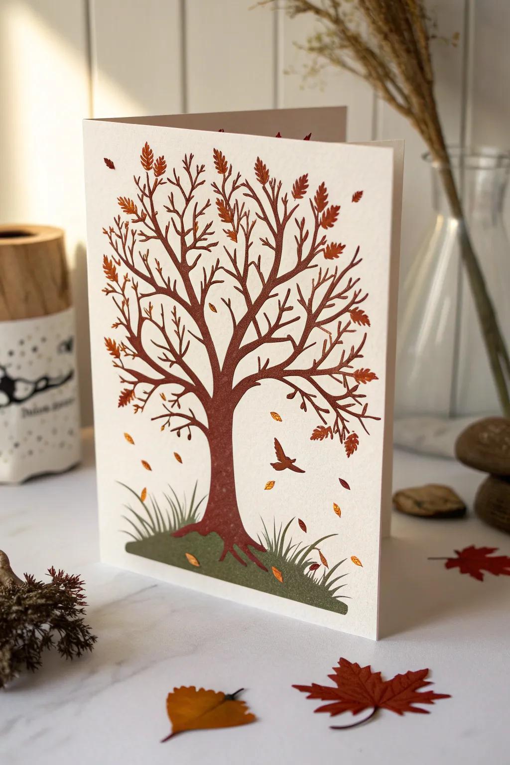 Embrace the elegance of fall with minimalist silhouette cards, where simplicity meets seasonal beauty.