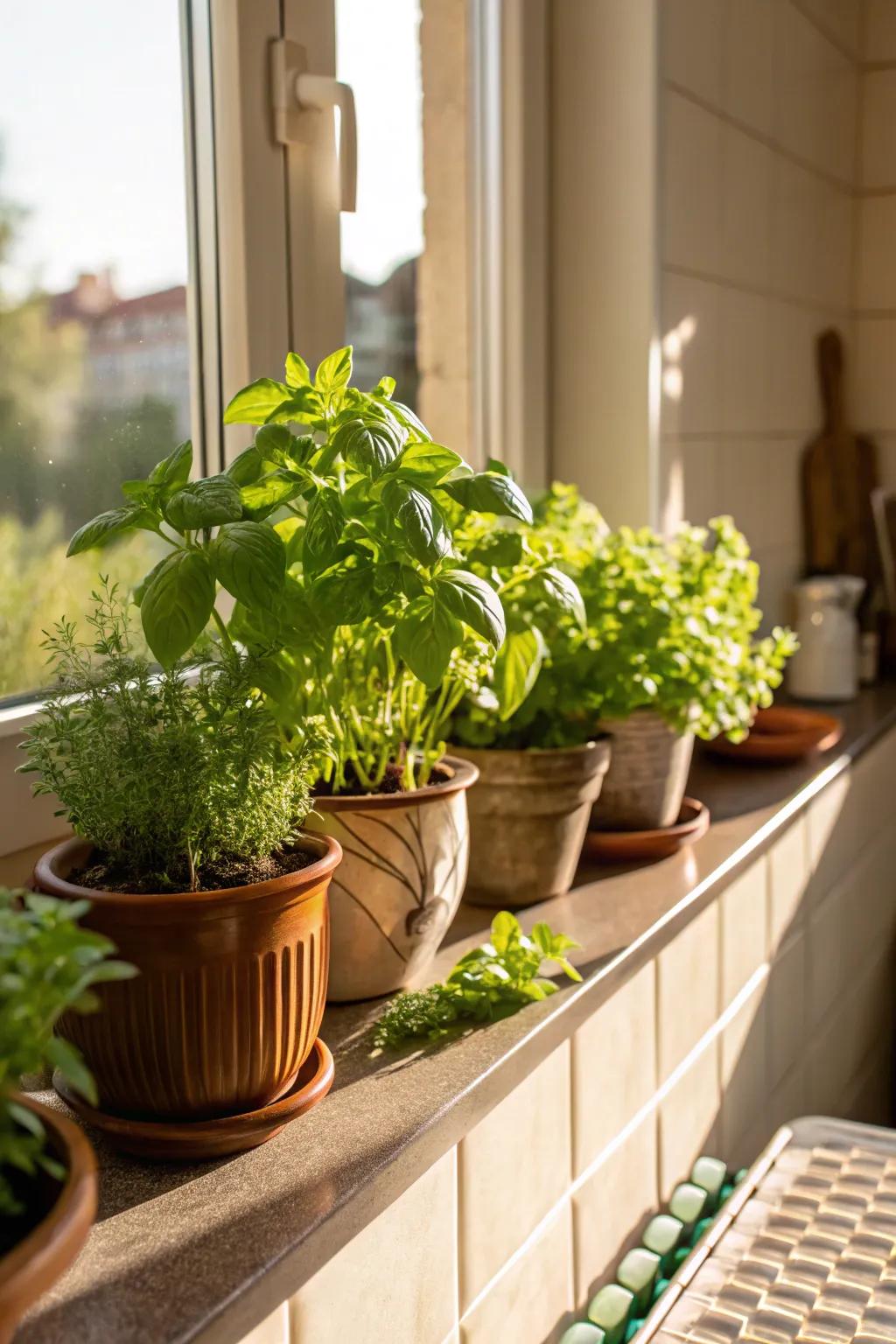 A DIY herb garden brings fresh flavors and greenery to your kitchen.