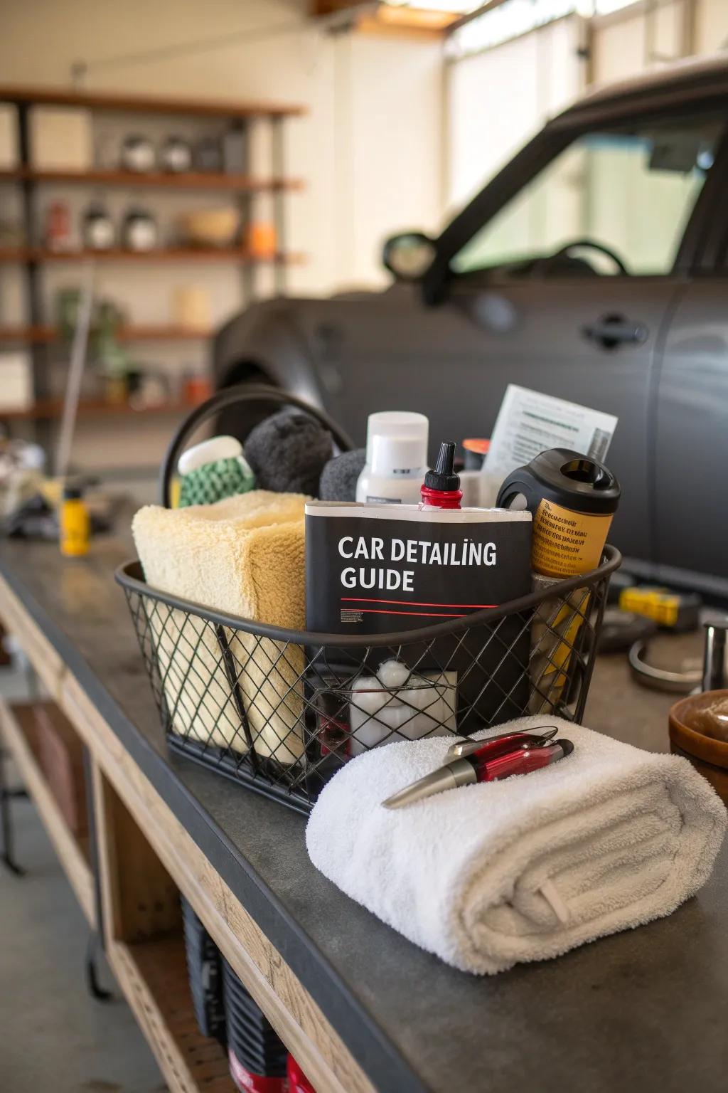 Support dad's passion for cars with a car care basket.