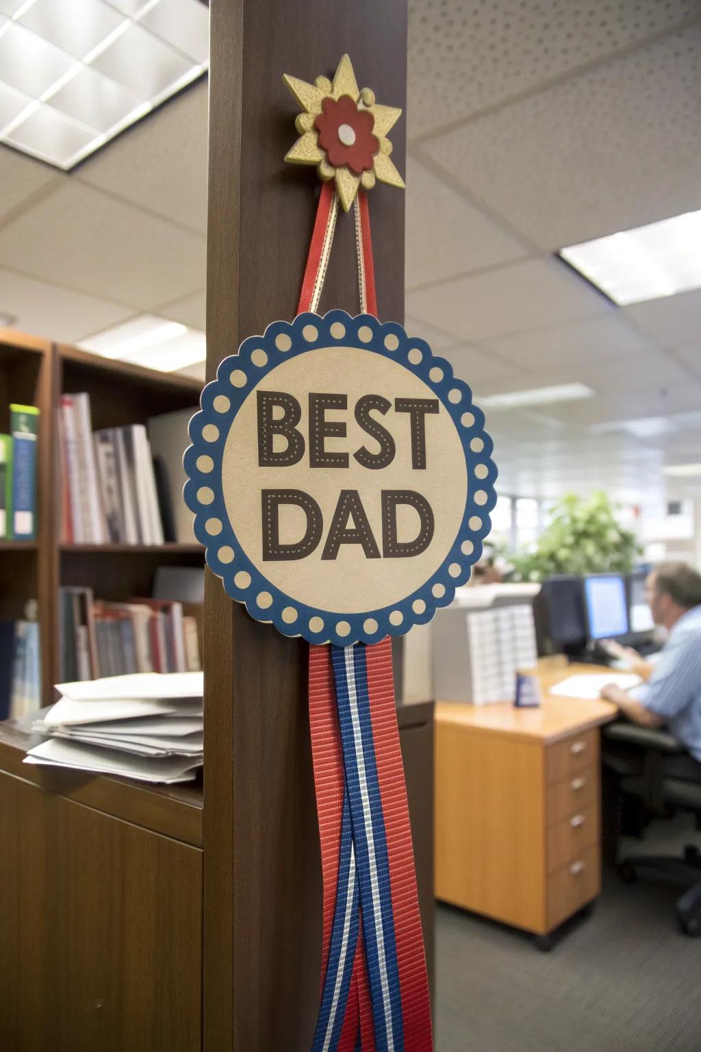 Honor your dad with a hand-painted 'Best Dad' medal.