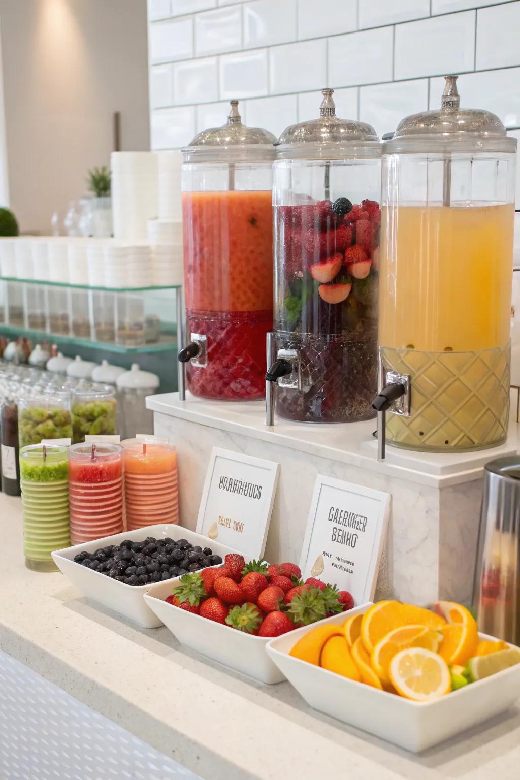 A beverage station with a twist offers refreshing options for everyone.