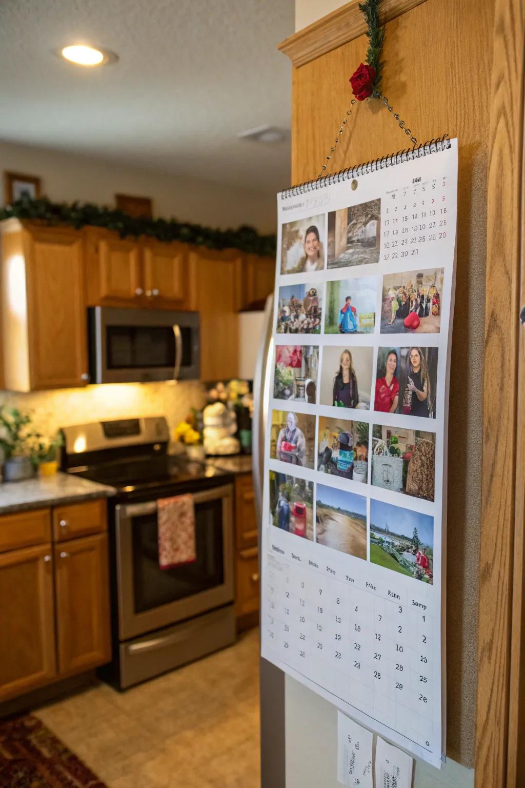 A personalized calendar to brighten her year with family memories.