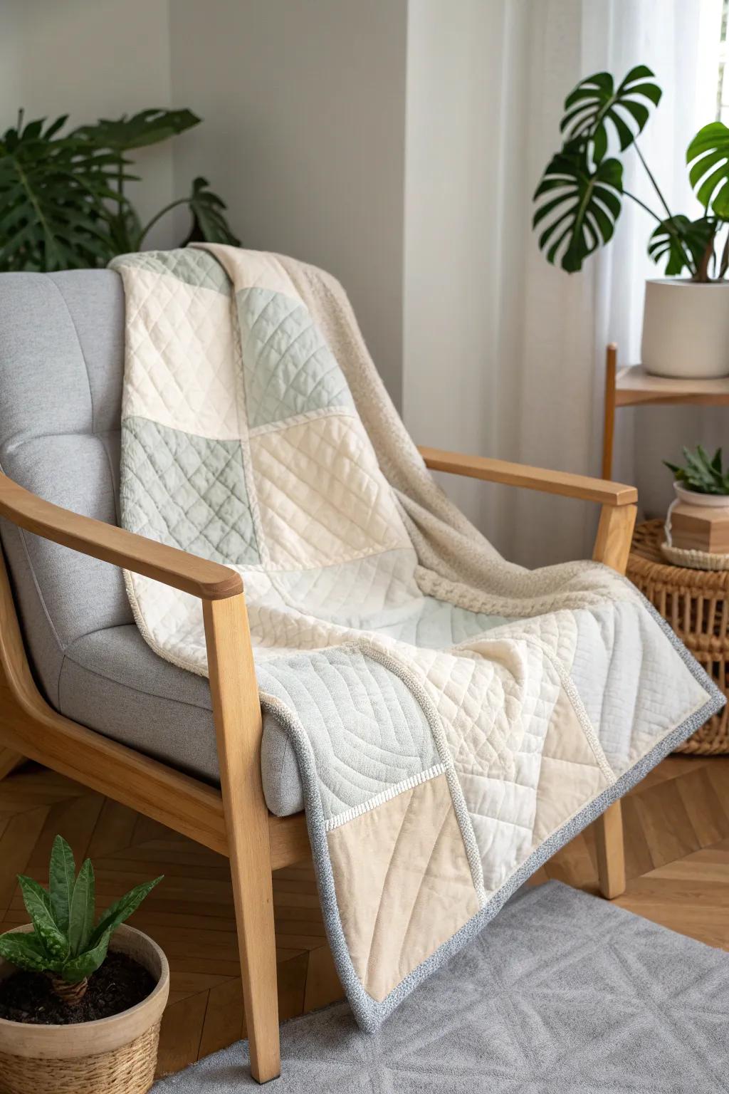 Embrace understated elegance with a minimalist fleece quilt that adds a touch of sophistication to any space.