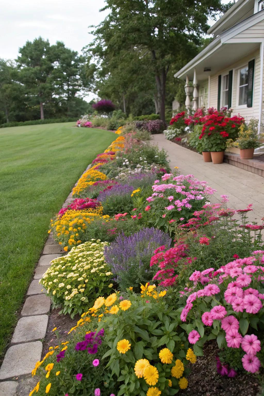 Border gardens add structure and curb appeal.