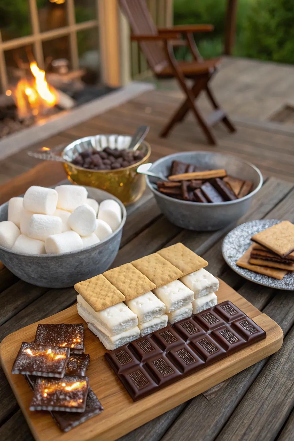 Indulge in sweet creativity with a DIY s'mores station.