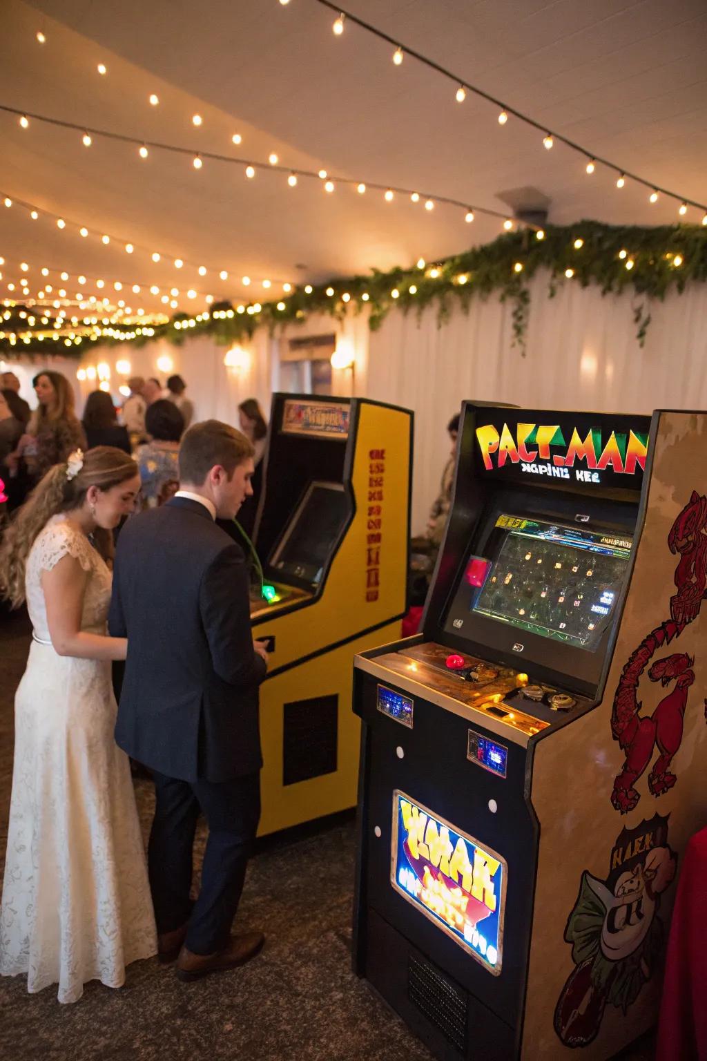 A retro game station brings nostalgia and fun to the party.