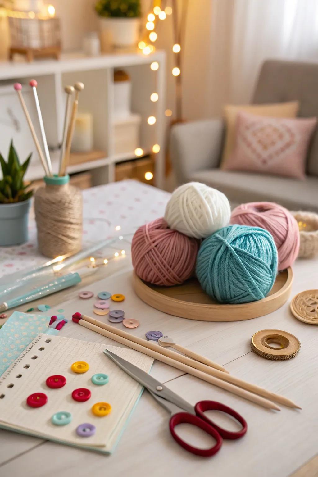 A DIY craft kit encourages creative exploration.