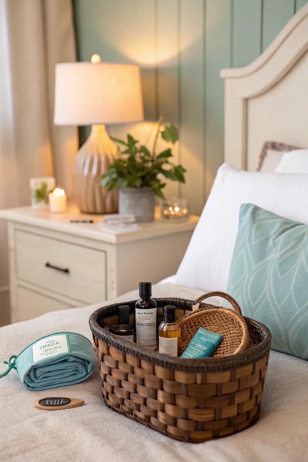 Promote relaxation with a relaxation haven basket.