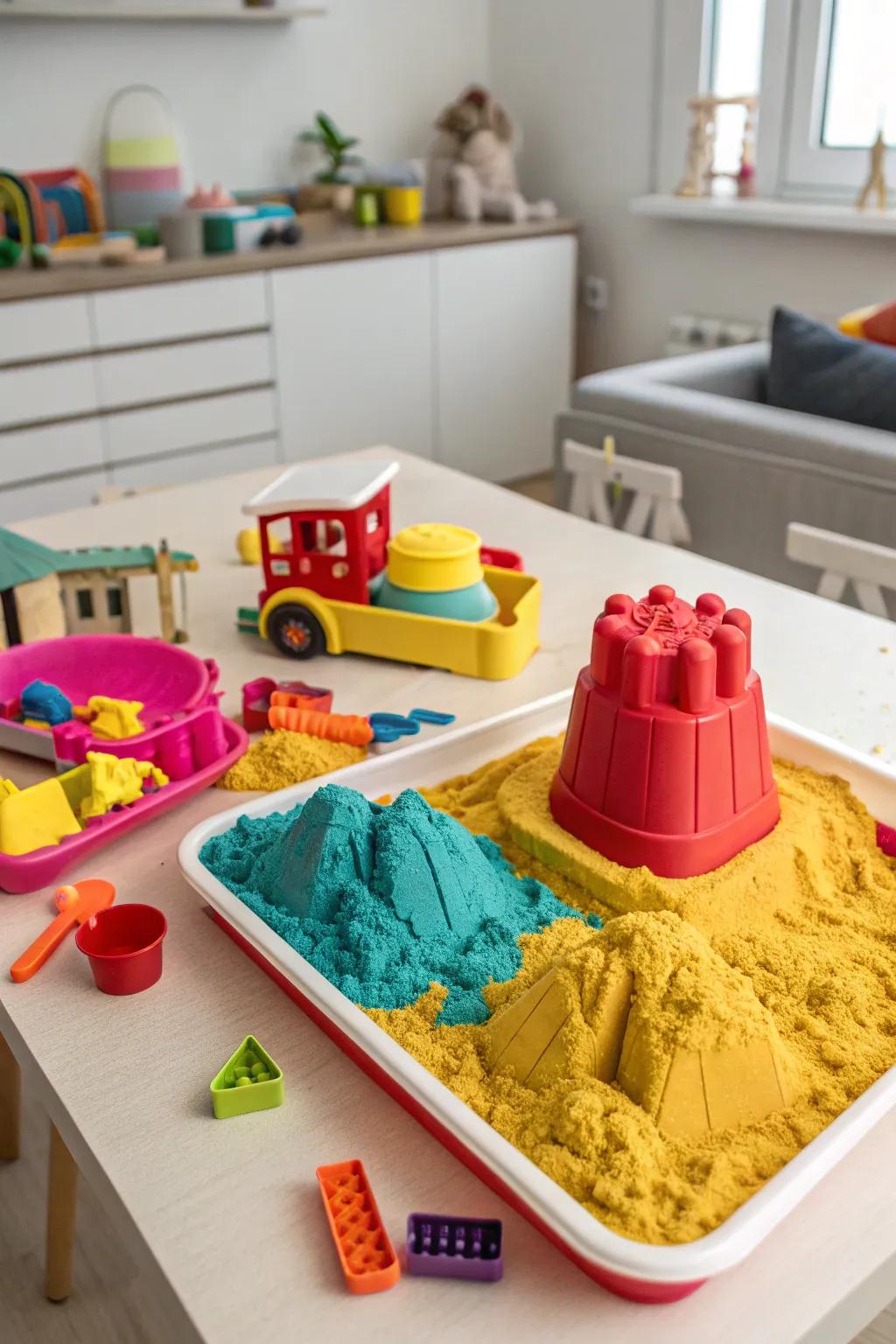 Experience the fun and creativity of kinetic sand.