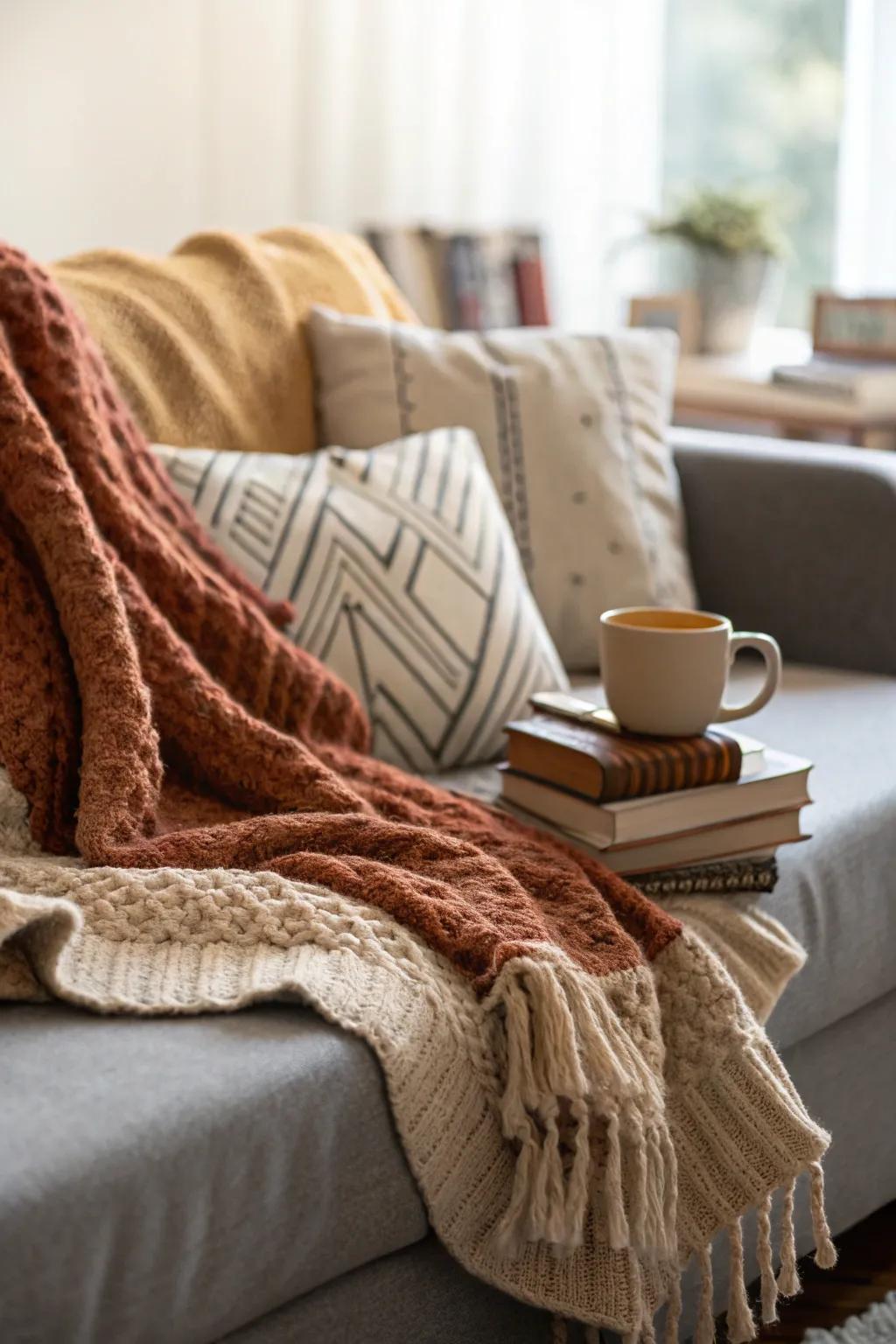 A handmade throw blanket that adds warmth and style to any room.