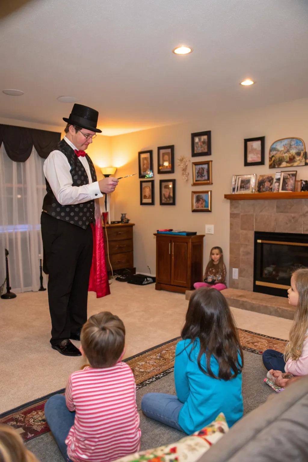 A magical setup for an enchanting birthday magic show.