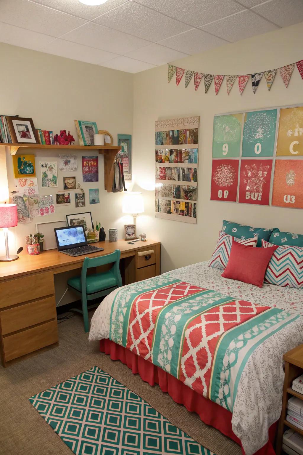 Themed decor adds character and personality to your dorm.