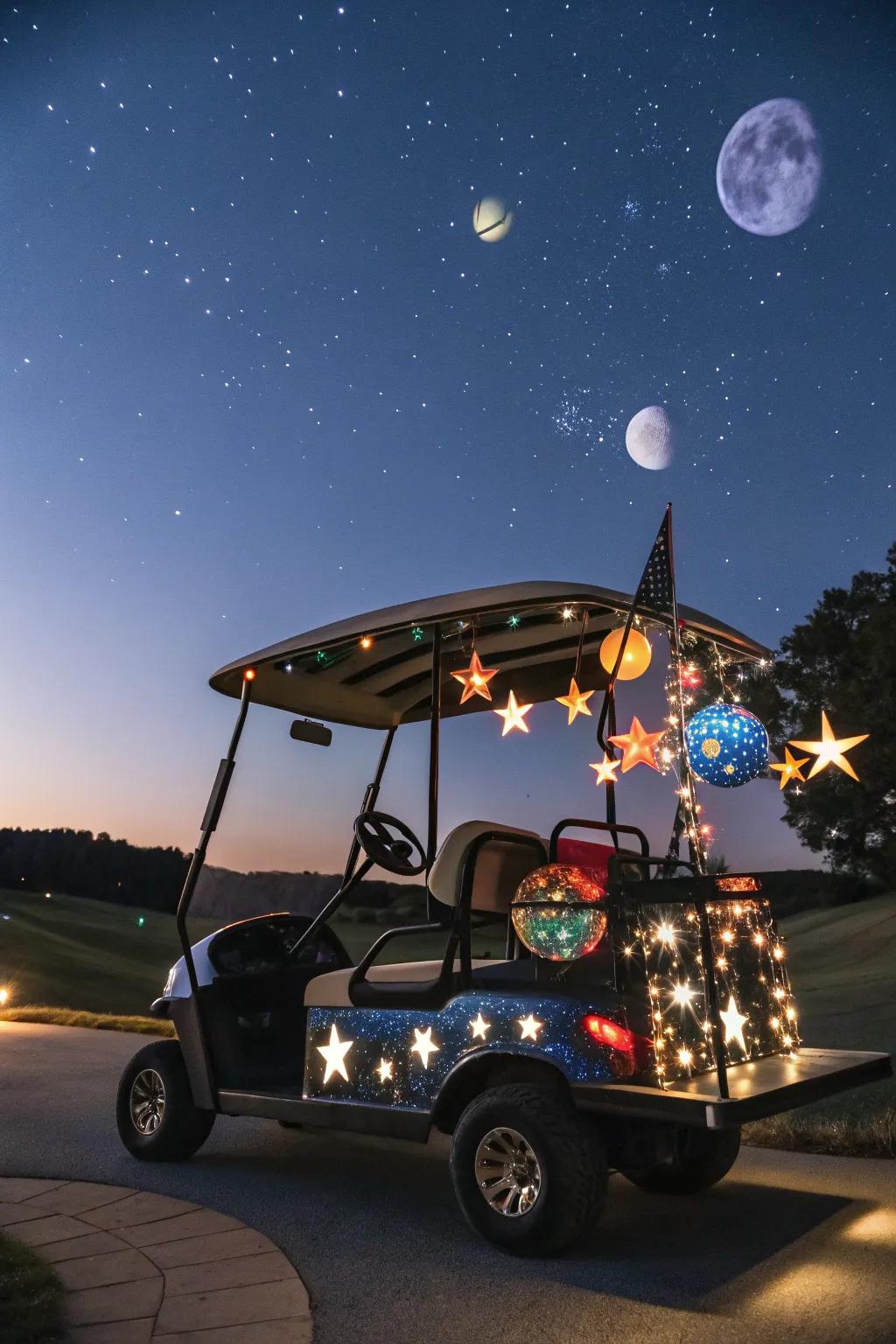 Embark on a space odyssey with your golf cart this Halloween.