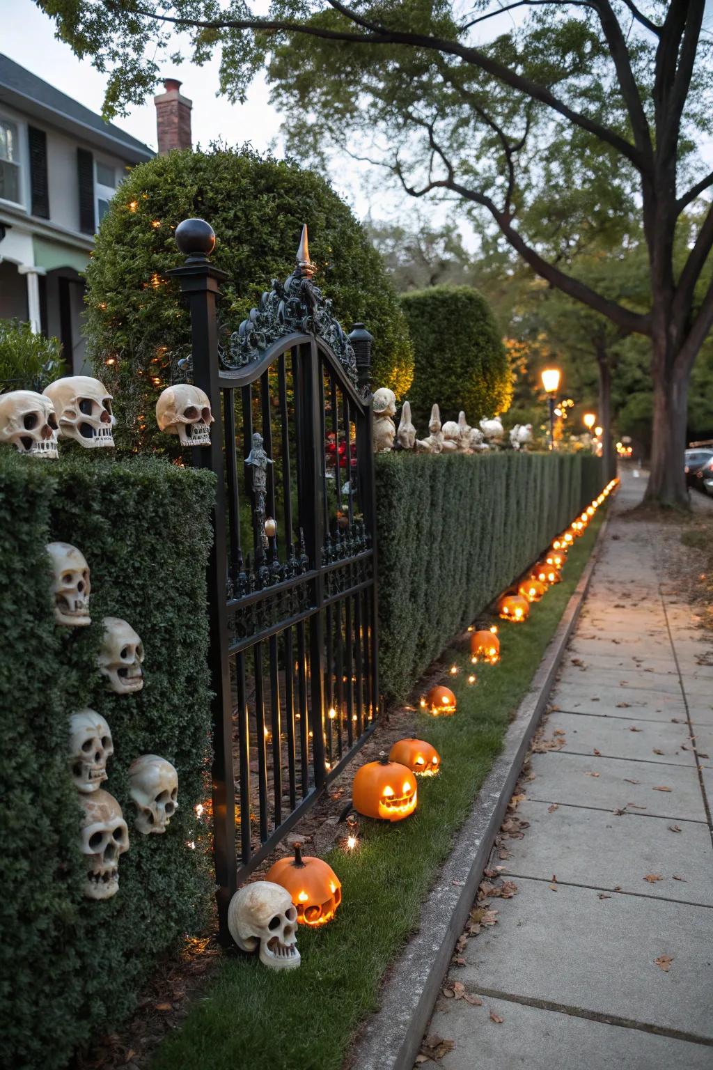 Skulls add a classic sinister touch to your fence.