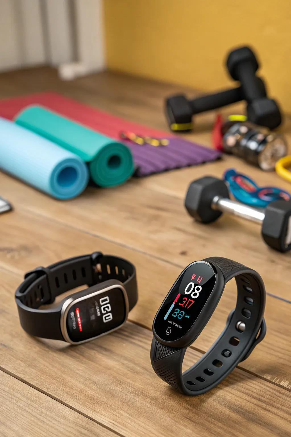 Matching fitness trackers for couples on the move.