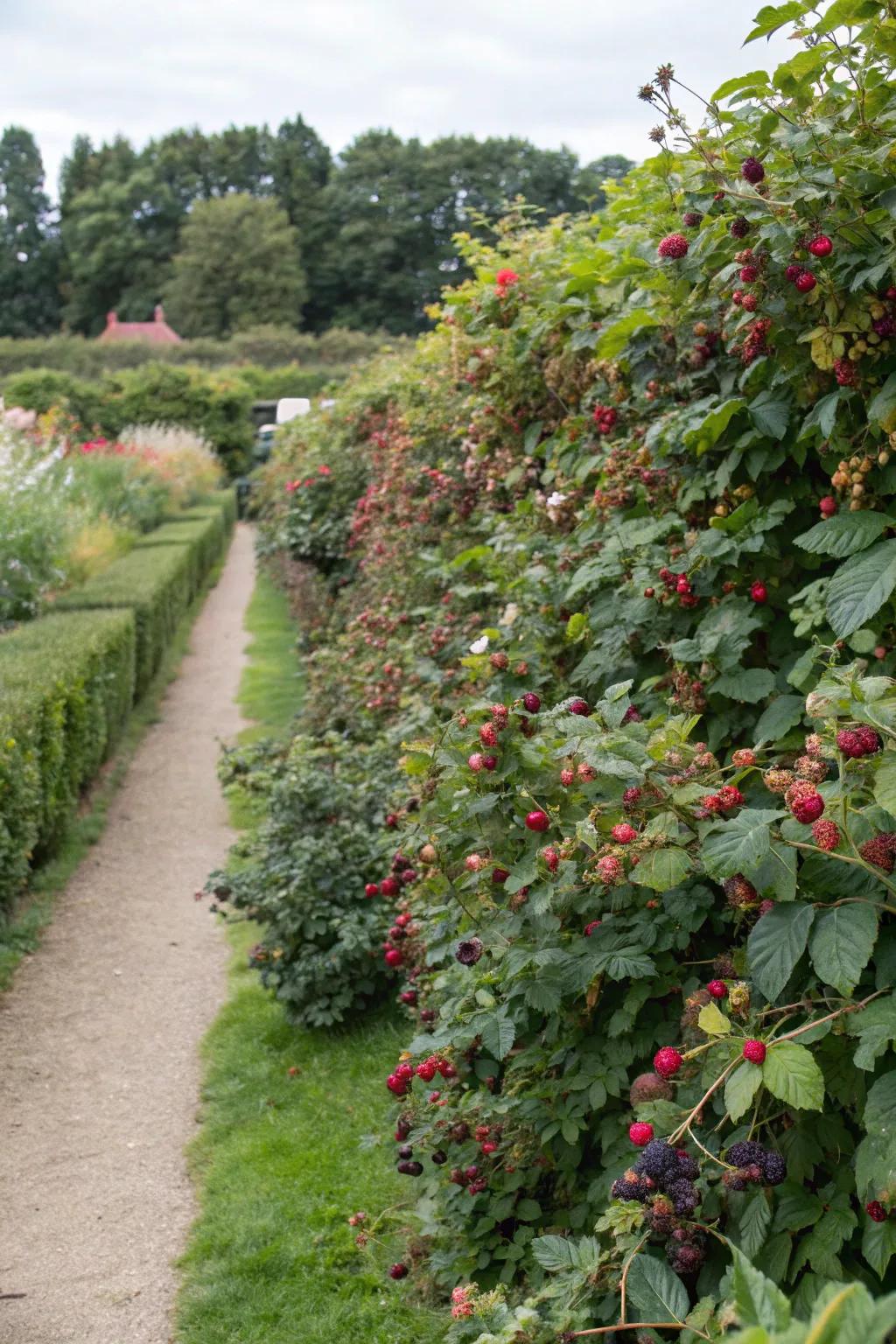 Berry bushes serving as natural windbreaks.