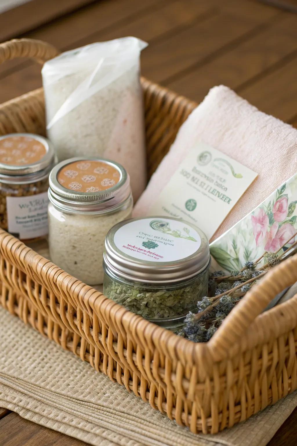 A DIY spa kit for a relaxing and rejuvenating experience at home.