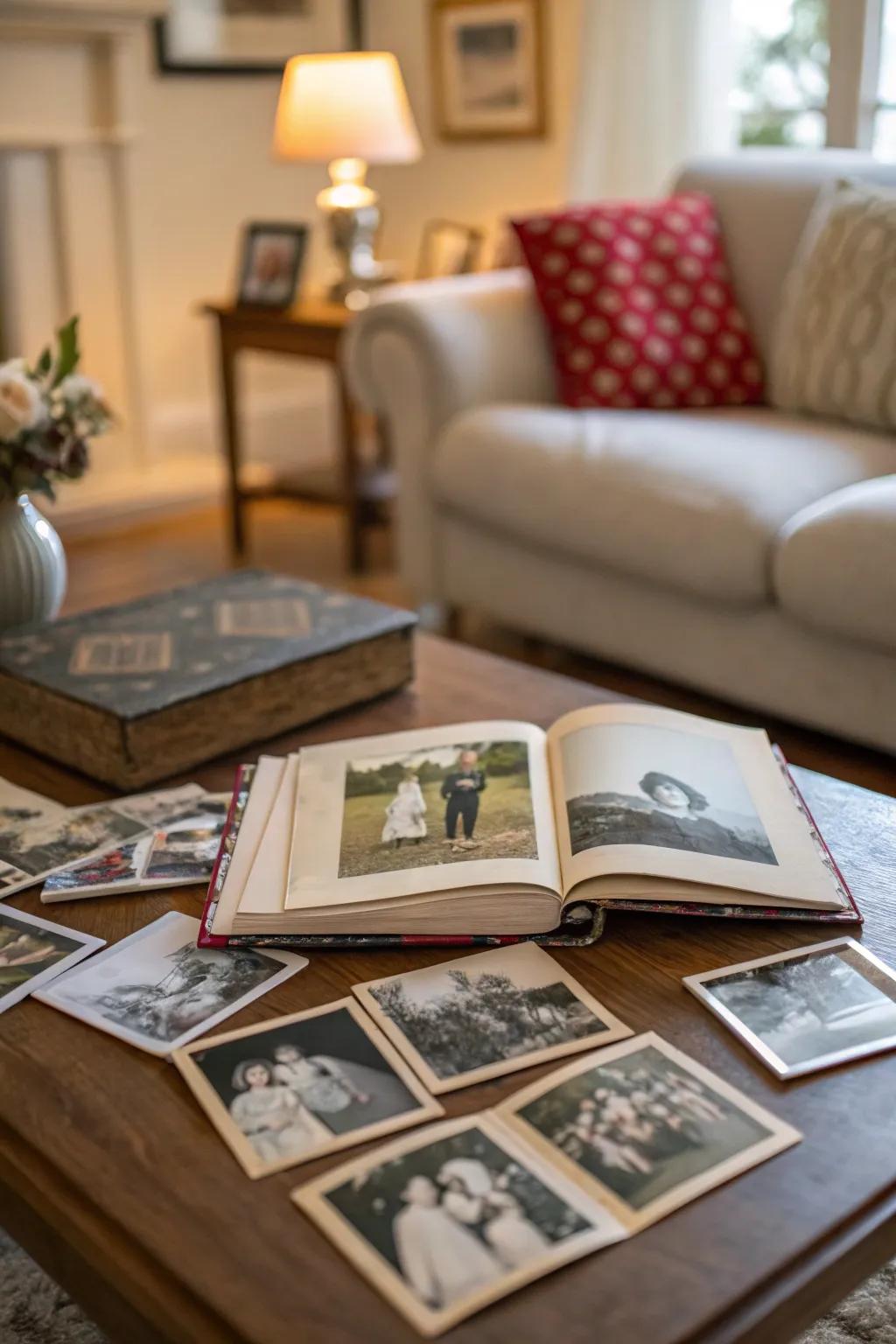 A family photo album, capturing and preserving cherished family moments.