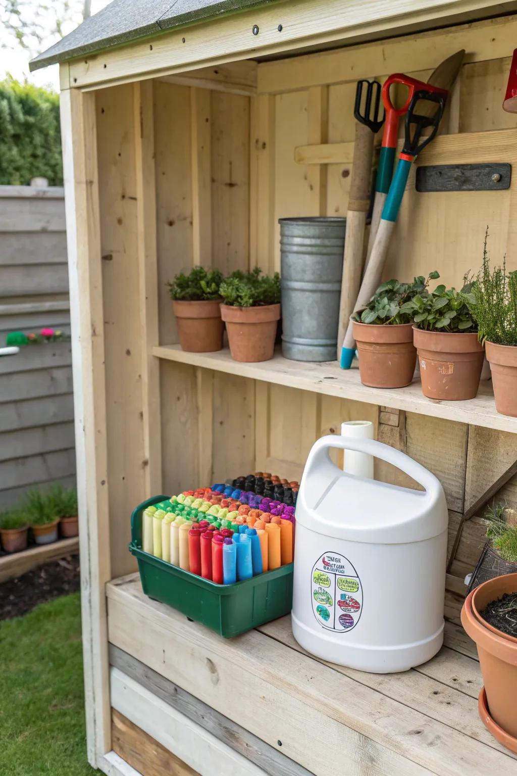 Organize your gardening tools with this practical marker holder.