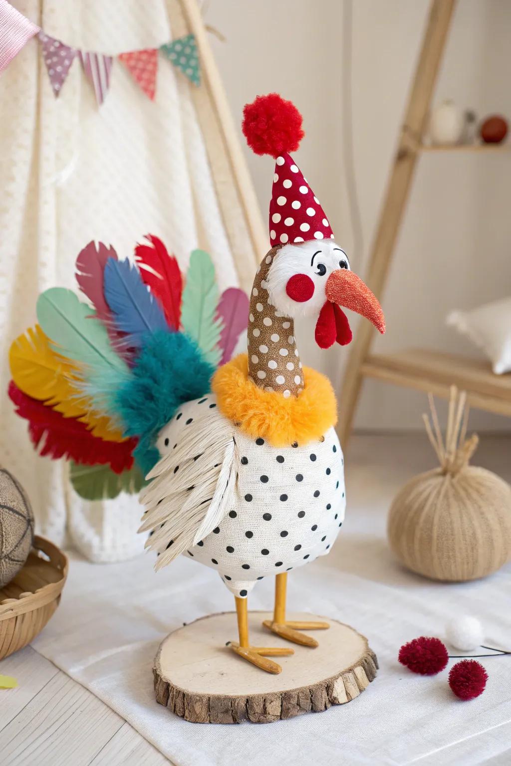 Transform your holiday decor with a touch of whimsy — meet the Circus Clown Turkey!