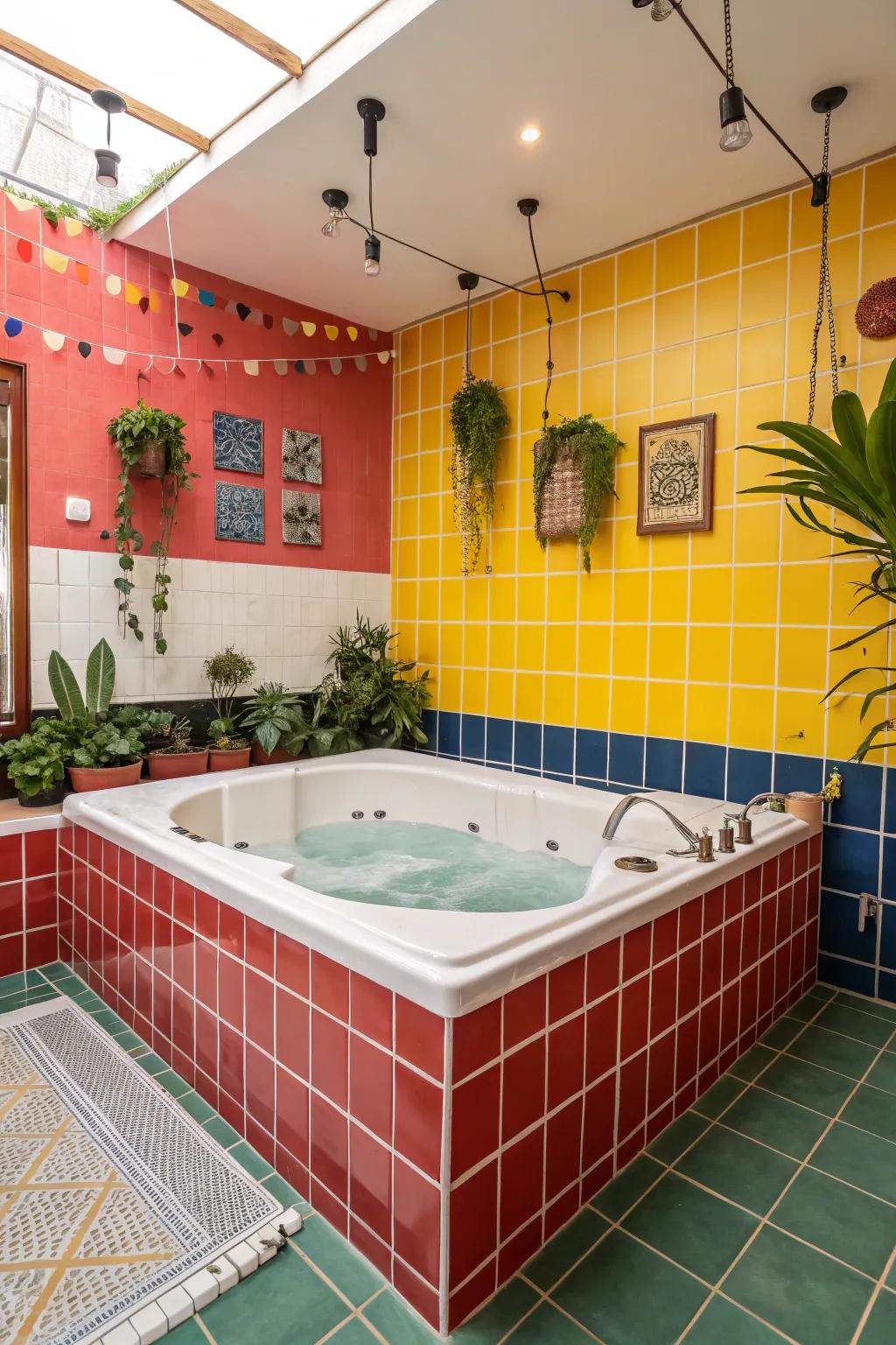 Bold colored tiles make a vibrant statement, adding personality to your space.