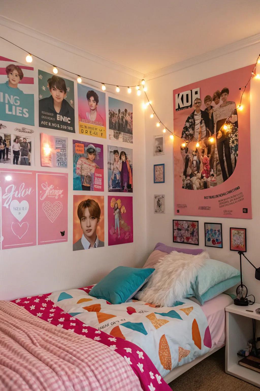 A mood board helps you visualize and plan your Kpop decor.