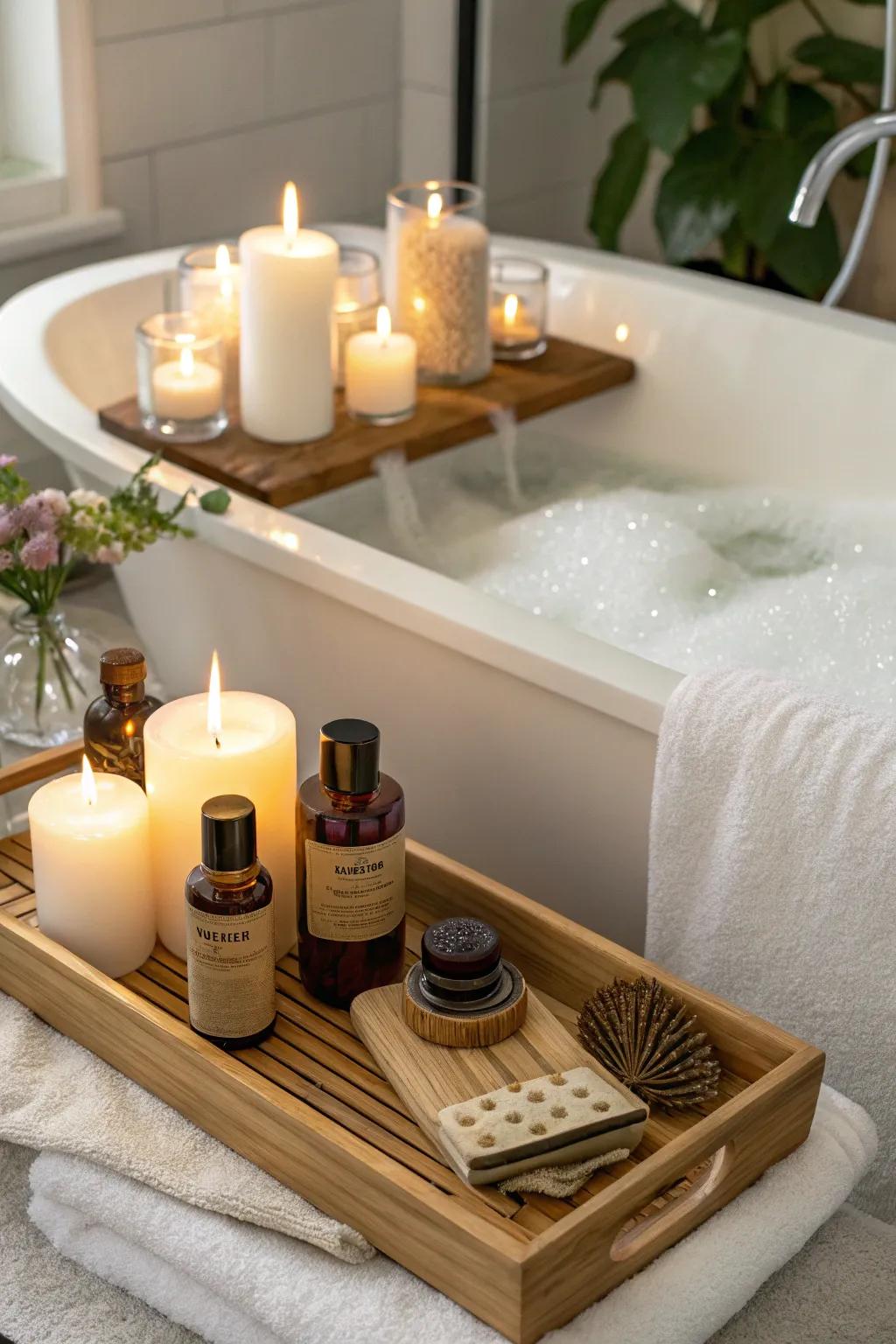 A serene spa-at-home setup for ultimate relaxation.