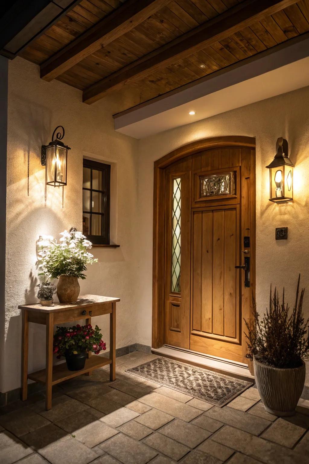 LED lighting in entryways welcomes guests with warmth and style.