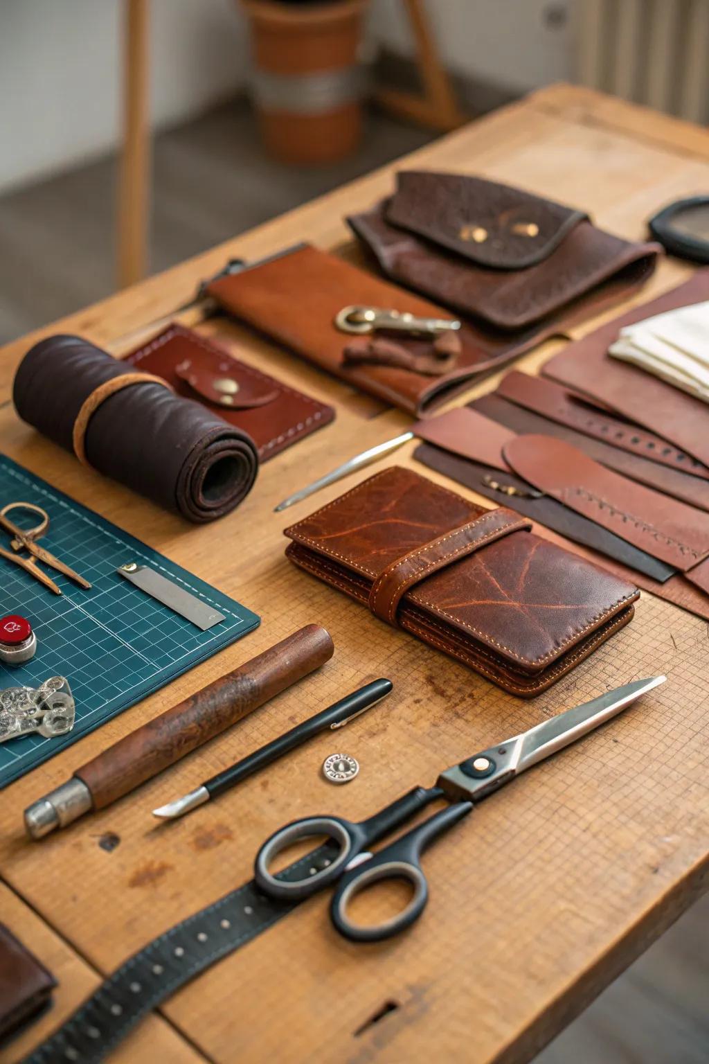 Leather crafting: turning raw materials into refined goods.