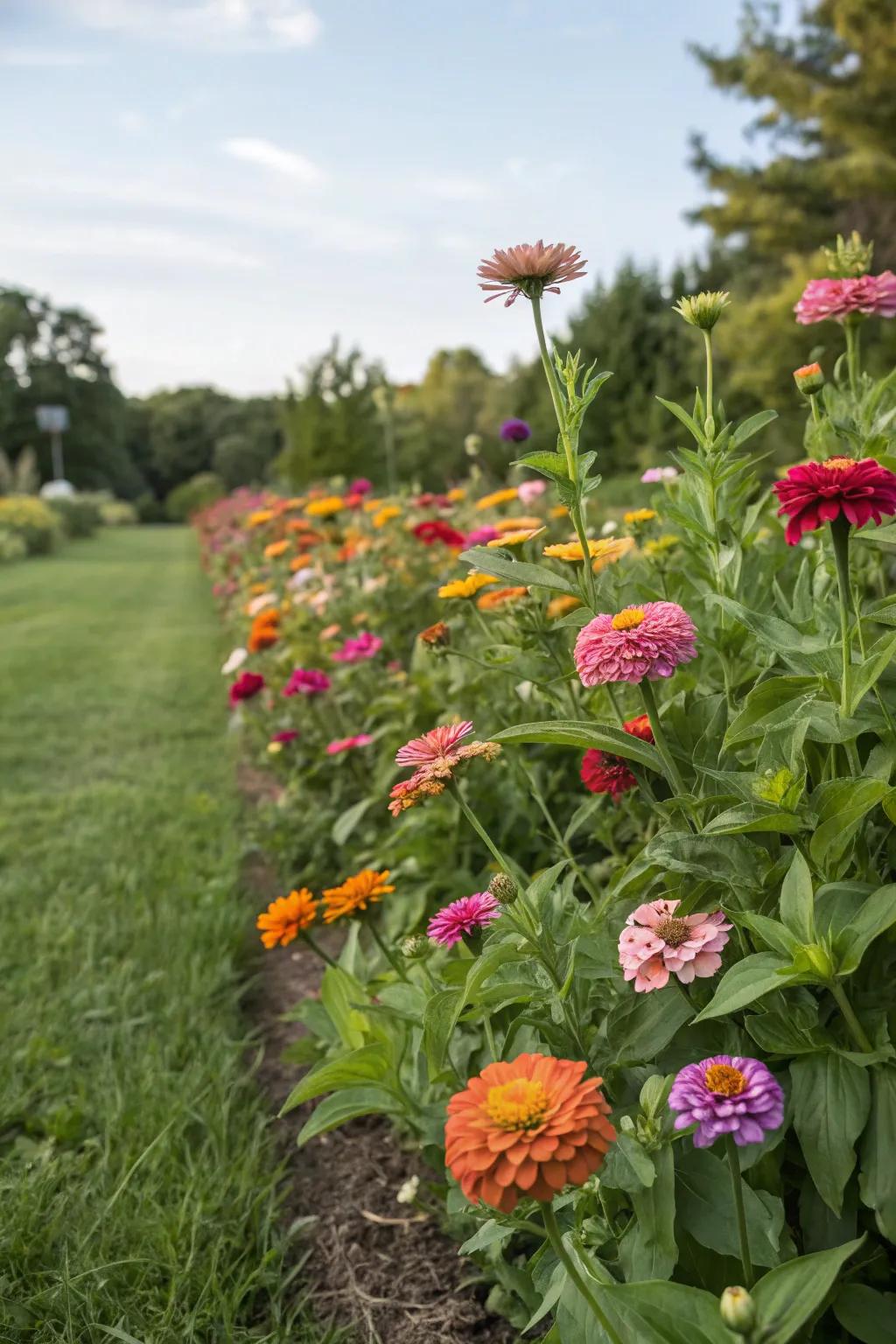 A vibrant mix of wildflowers brings natural beauty to the memorial garden.