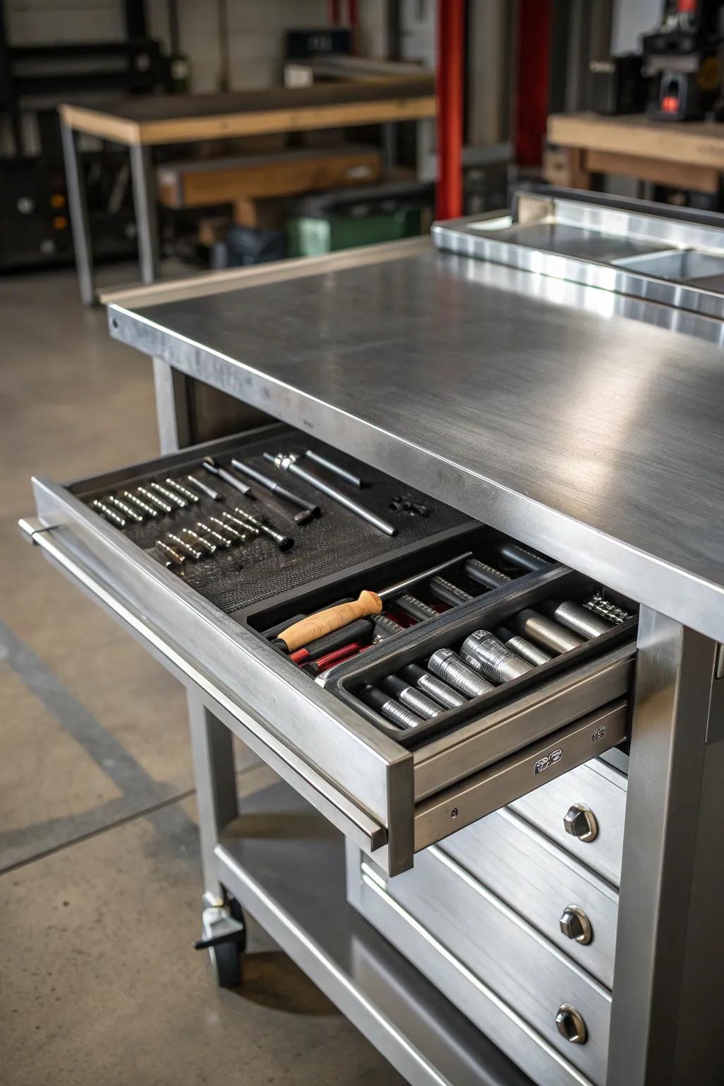 Elevate your workshop with a sleek sliding tool holder – the perfect blend of style and functionality.