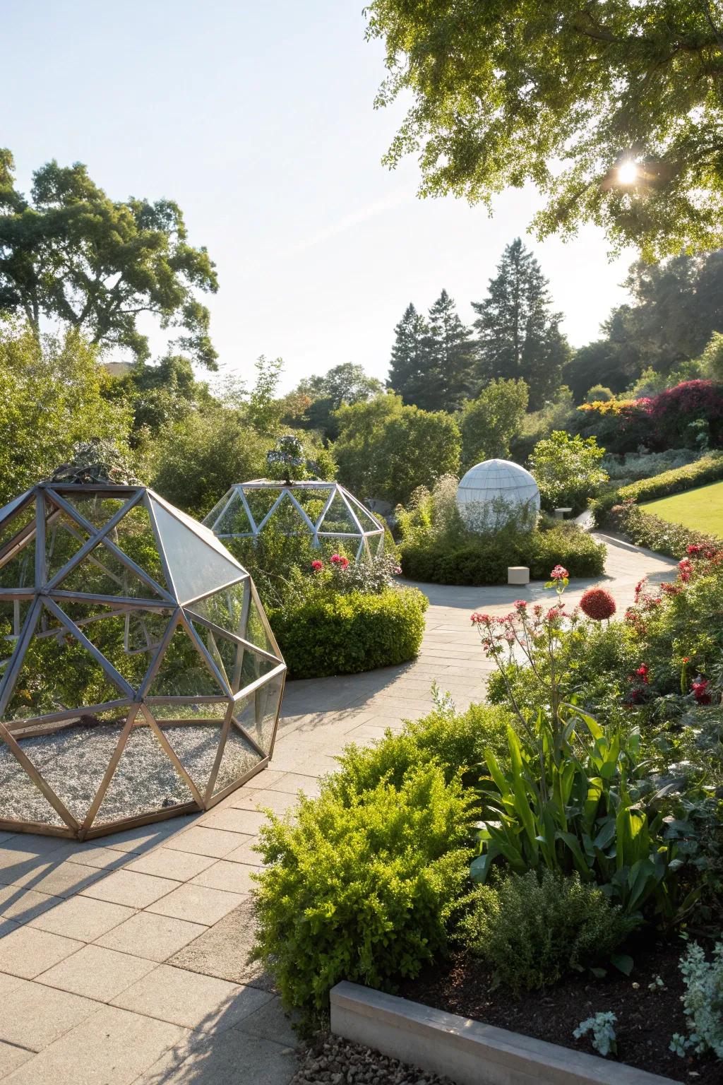 Add whimsy to your garden with geometric decorations.