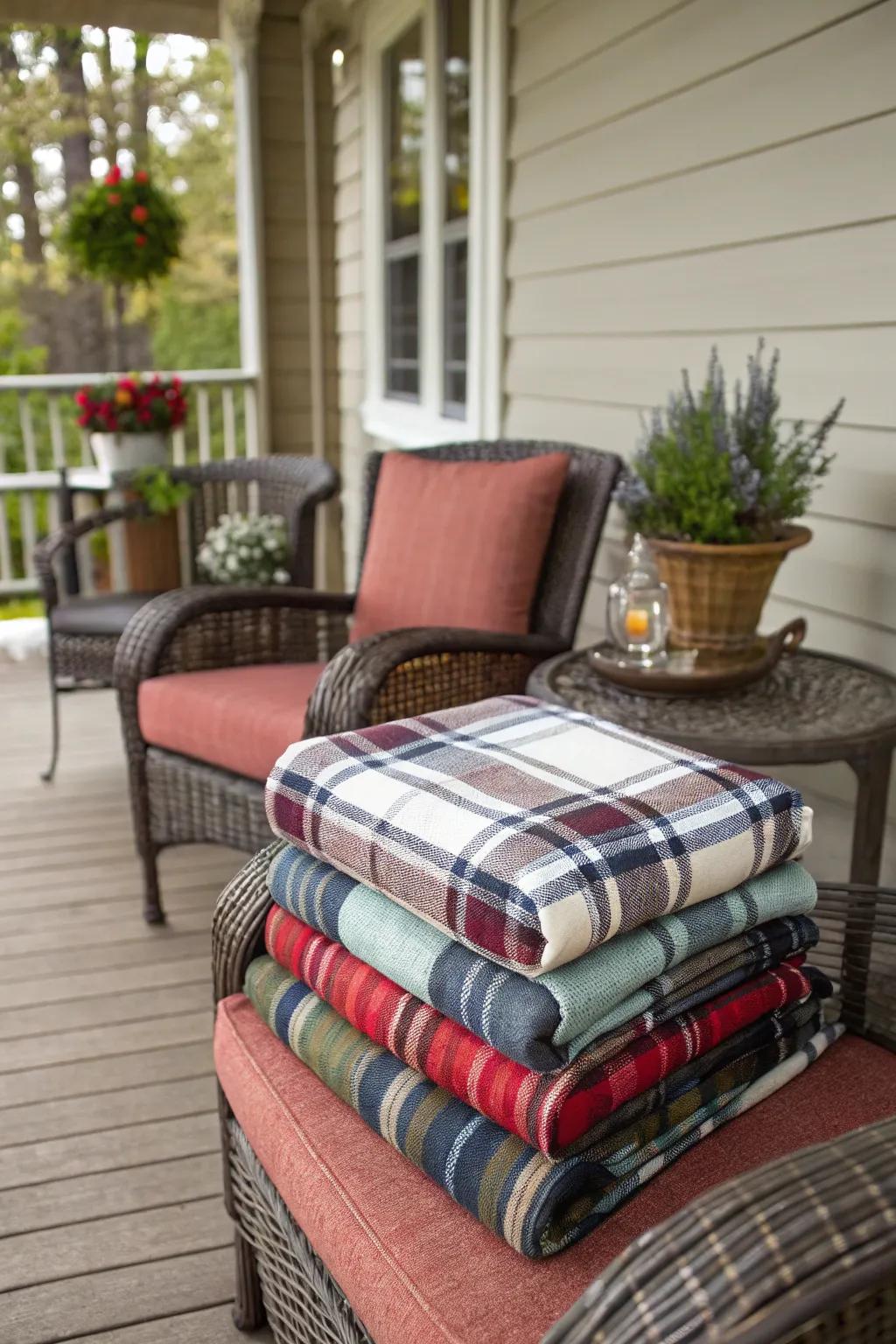 Plaid accents add a fresh twist to fall decor.