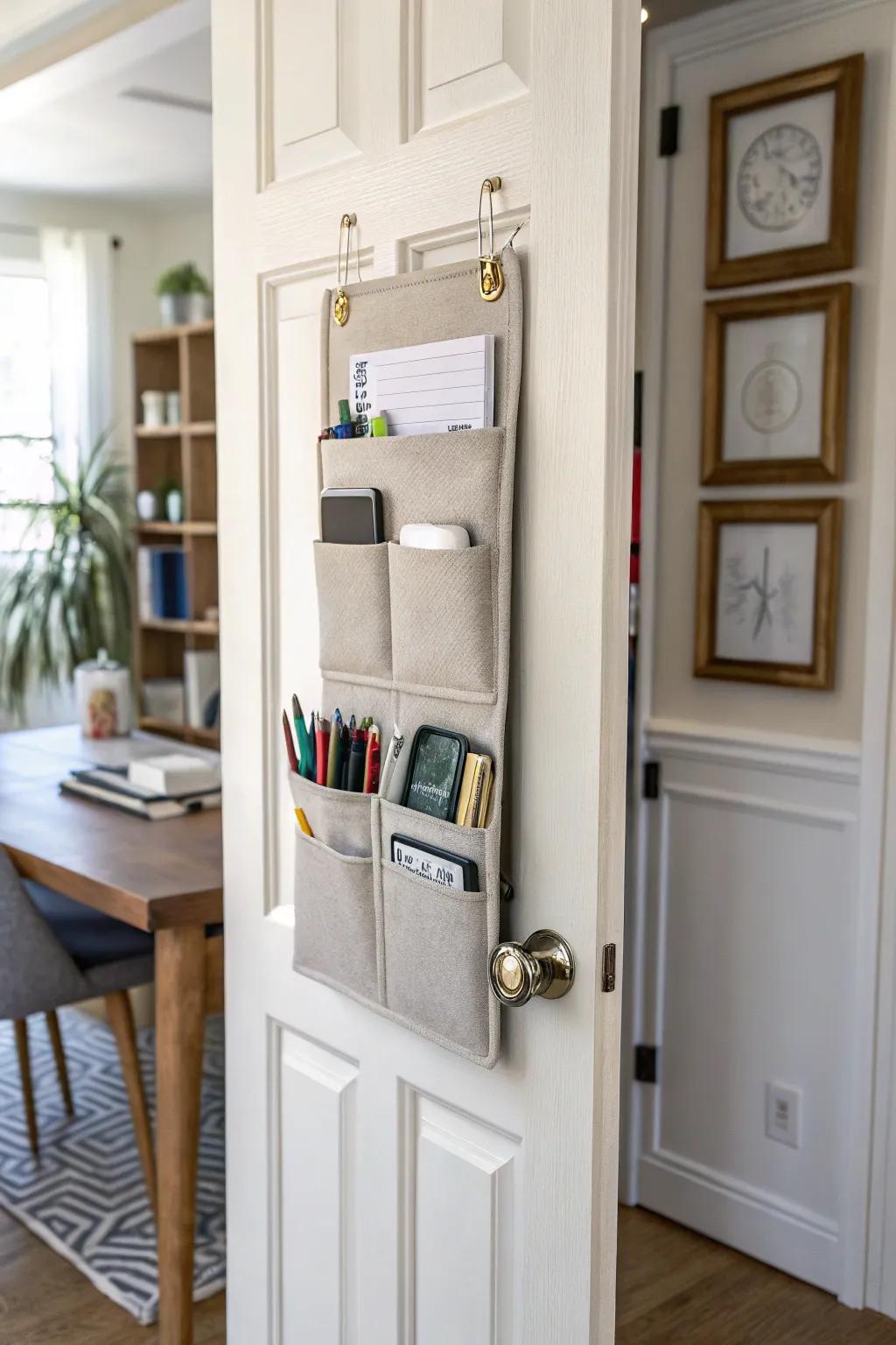 Store office supplies efficiently with a door organizer.